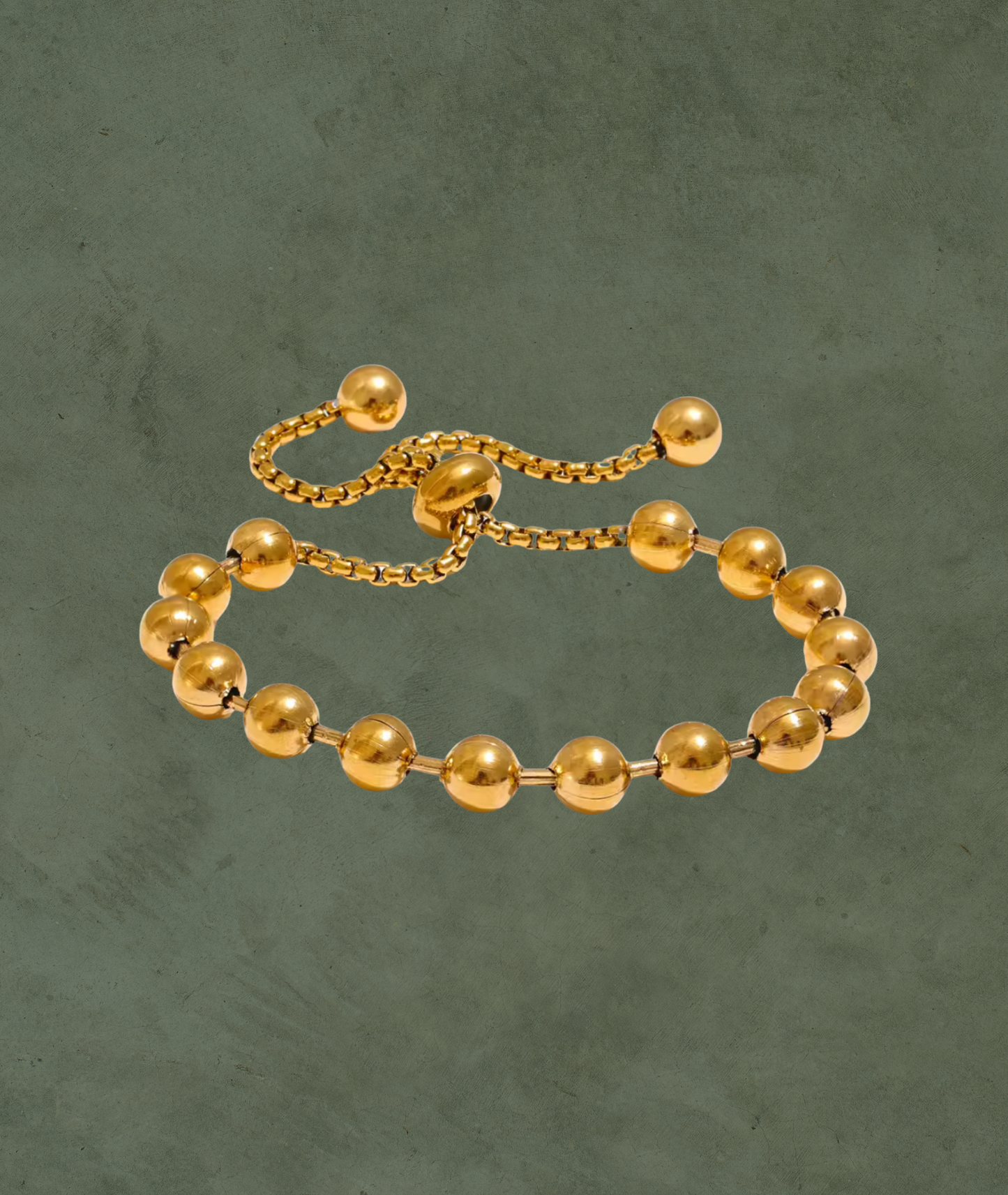 Pulsera de Cadenas con Esferas en Acero Inoxidable 18K