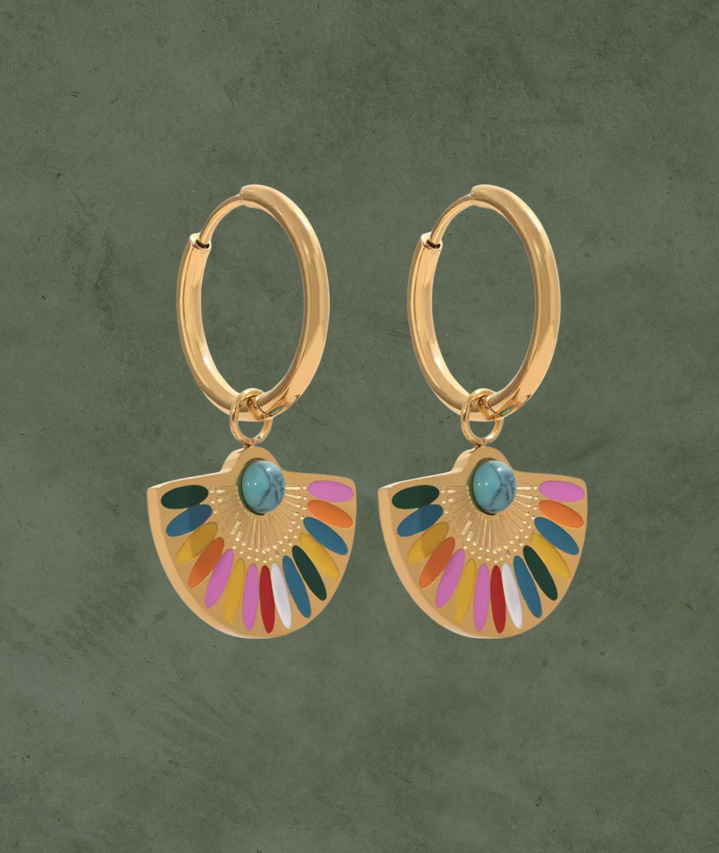 Aretes Arcoíris Bohemios en Acero Inoxidable