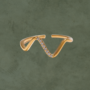 Anillo Abierto Irregular Dorado