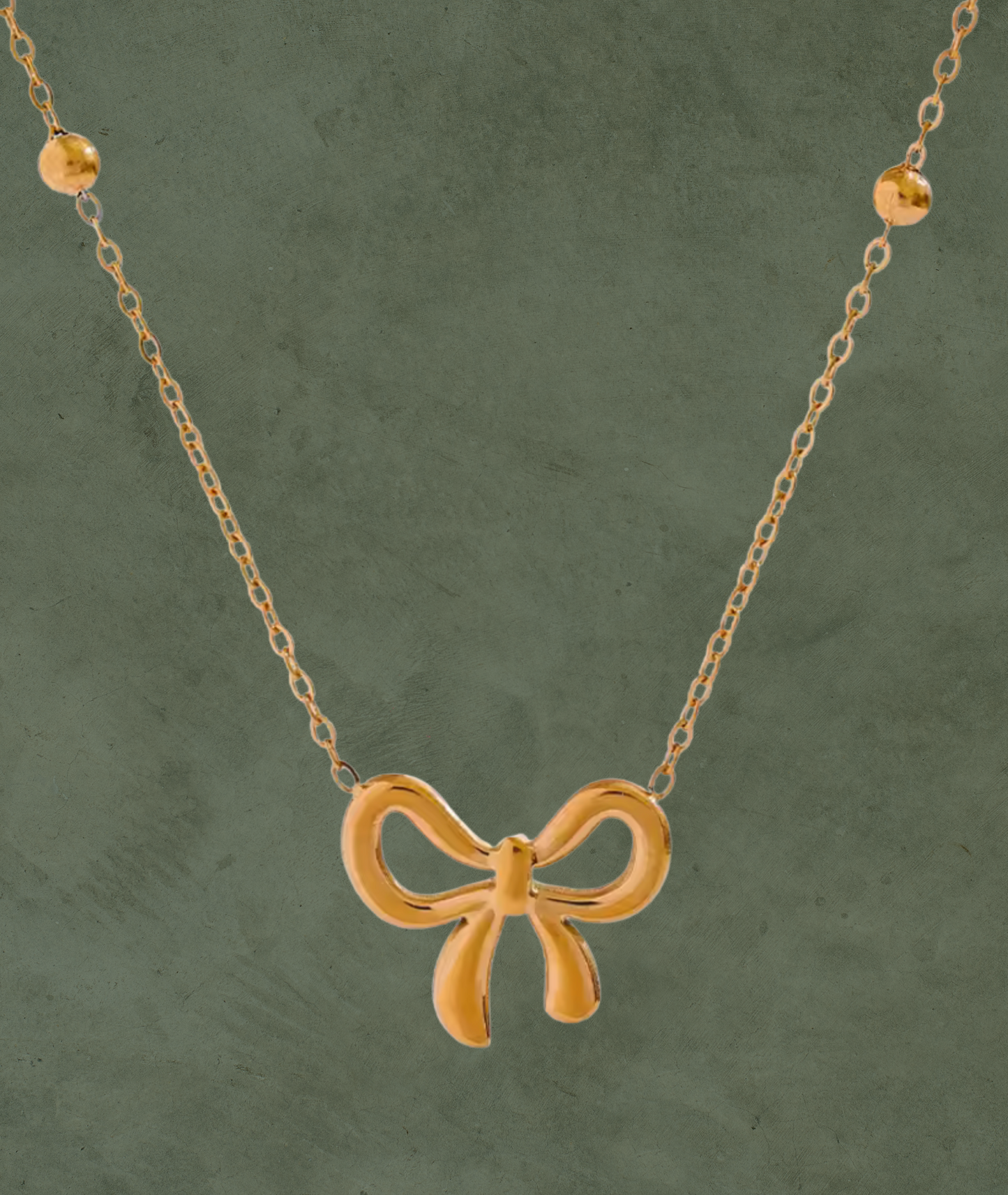 Collar Lazo en Acero Inoxidable con Baño de Oro 18K