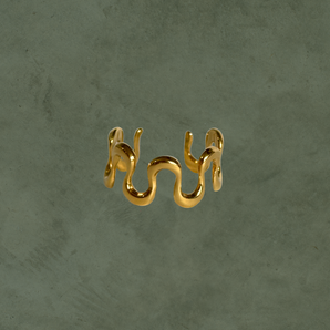 Anillo Abierto Irregular Dorado