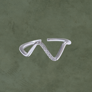 Anillo Abierto Irregular Plateado