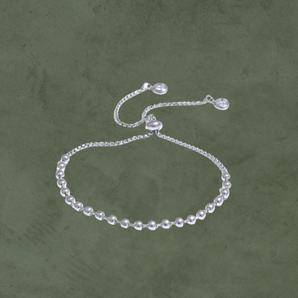 Pulsera Ajustable de Esferas con Zirconia Plateada