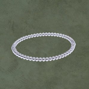 Pulsera Rígida de Esferas Plateada