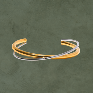 Brazalete Geométrico Bicolor