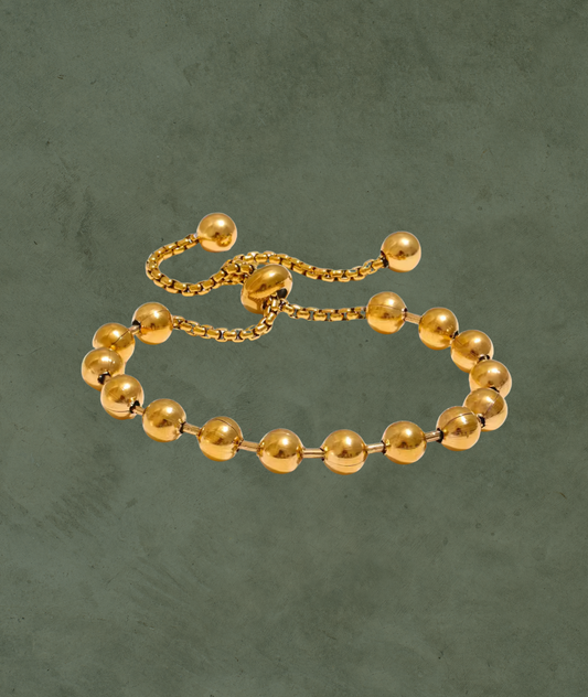 Pulsera de Cadenas con Esferas en Acero Inoxidable 18K