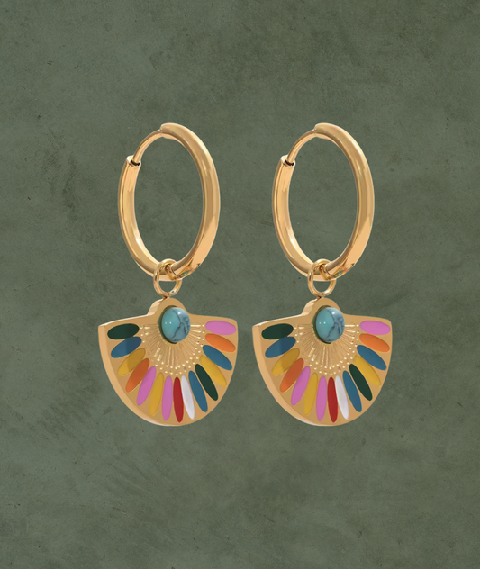 Aretes Arcoíris Bohemios en Acero Inoxidable