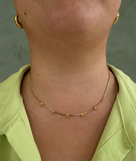 Collar Cereza Chic en Acero Inoxidable con Baño de Oro 18K