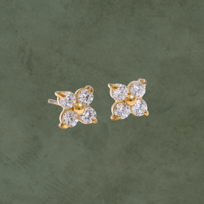 Aretes Flor con Zirconia