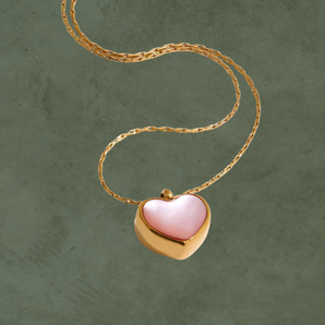 Collar Corazón Perlado Rosado