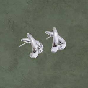 Aretes Cruzados en Plata