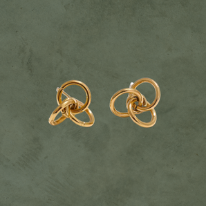 Aretes Círculos Entrelazados en Oro