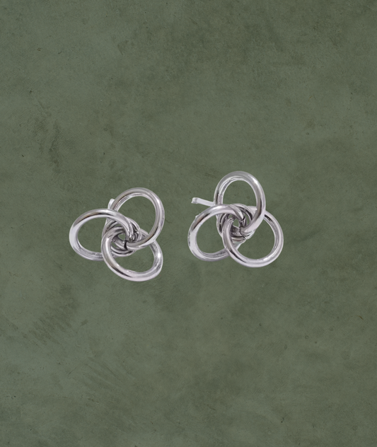Aretes Círculos Entrelazados en Plata