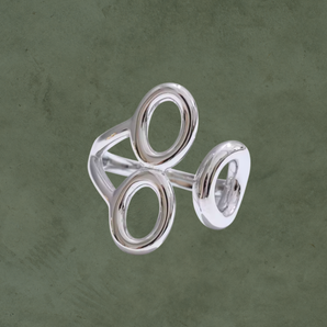 Anillo Óvalos Plateados
