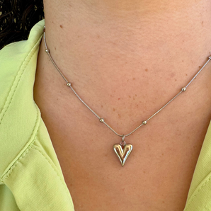 Collar Corazón Esculpido en Plata
