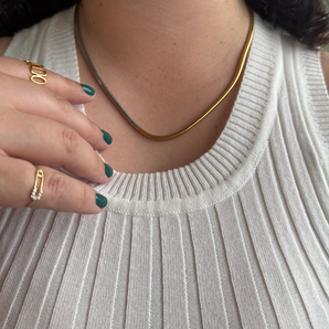 Collar de Cadena Mixta Minimalista