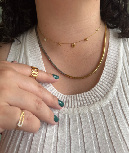Collar de Cadena Mixta en Acero Inoxidable 316L con Baño de Oro 18K – Minimalismo y Elegancia
