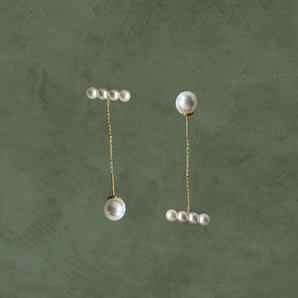 Aretes de Perlas con Flecos