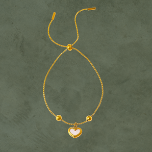 Pulsera con Corazón y Concha Natural