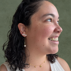 Aretes de Perlas con Flecos