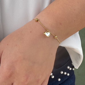 Pulsera con Corazón y Concha Natural