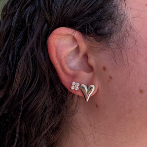 Aretes en Corazón Plata