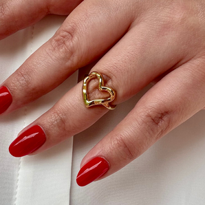 Anillo Ajustable Corazón Hueco