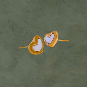 Aretes Corazón Perlado