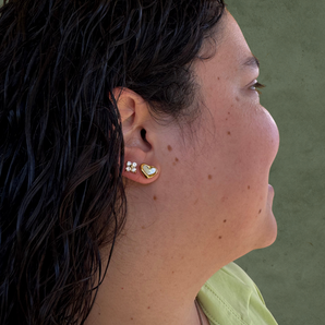 Aretes Corazón Perlado