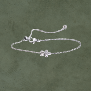 Pulsera Flor Daisy con Zirconia Plateado