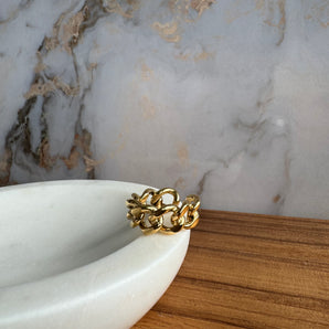 Anillo Abierto y Ajustable de Cadena