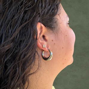 Aretes Geométricos Plateados