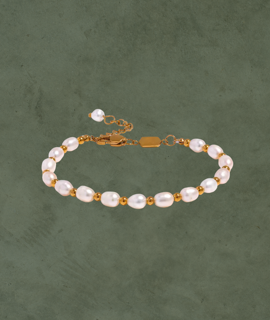 Pulsera de Perlas y Acero Inoxidable – Elegancia Artesanal para Cada Día