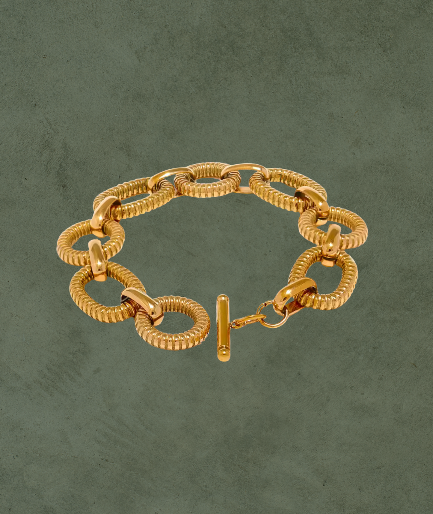 Pulsera Ovalada en Acero Inoxidable con Cierre Toggle – Estilo Moderno, Fuerza Atemporal