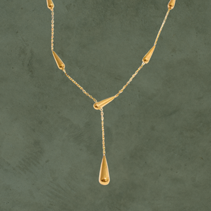 Collar Lariat de Gotas Dorado
