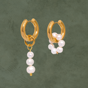 Aretes Asimétricos con Perlas
