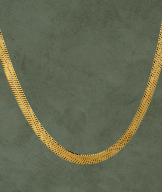 Cadena Estilo Snake en Acero Inoxidable Dorado