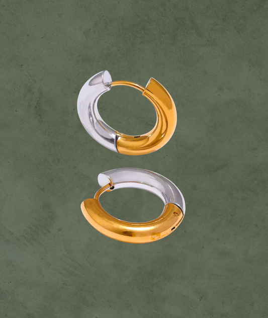 Aretes Bicolores en Acero Inoxidable – El Toque Chic que Define tu Estilo