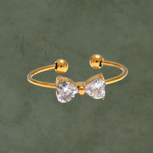 Anillo Ajustable con Lazo y Zirconia
